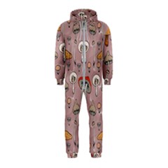 Mushrooms Autumn Fall Pattern Seamless Decorative Hooded Jumpsuit (kids) by pakminggu