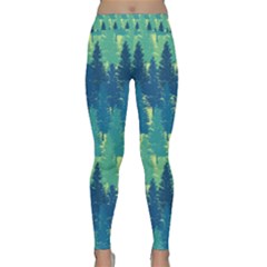 Christmas Trees Pattern Digital Paper Seamless Classic Yoga Leggings