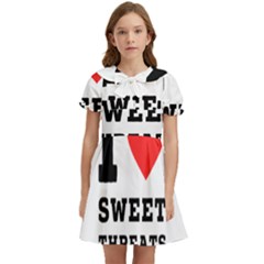 I Love Sweet Threats  Kids  Bow Tie Puff Sleeve Dress by ilovewhateva