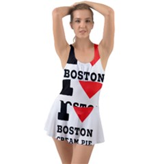 I Love Boston Cream Pie Ruffle Top Dress Swimsuit by ilovewhateva