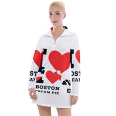 I Love Boston Cream Pie Women s Long Sleeve Casual Dress by ilovewhateva