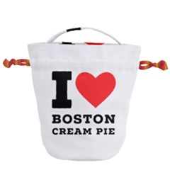 I Love Boston Cream Pie Drawstring Bucket Bag by ilovewhateva