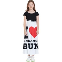 I Love Cinnamon Bun Kids  Flared Maxi Skirt by ilovewhateva