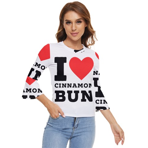 I Love Cinnamon Bun Bell Sleeve Top by ilovewhateva