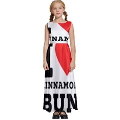 I Love Cinnamon Bun Kids  Satin Sleeveless Maxi Dress by ilovewhateva