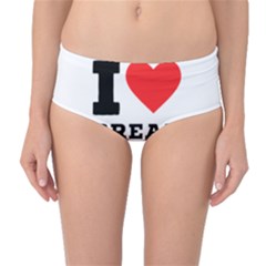 I Love Bread Pudding  Mid-waist Bikini Bottoms by ilovewhateva