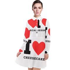I love cheesecake Long Sleeve Chiffon Shirt Dress