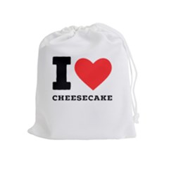 I Love Cheesecake Drawstring Pouch (xl) by ilovewhateva