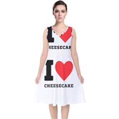 I love cheesecake V-Neck Midi Sleeveless Dress 