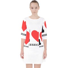 I love cheesecake Quarter Sleeve Pocket Dress