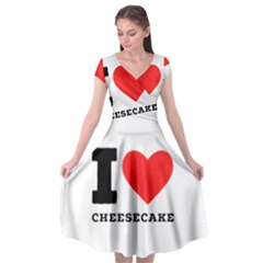 I love cheesecake Cap Sleeve Wrap Front Dress