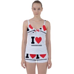 I love cheesecake Tie Front Two Piece Tankini