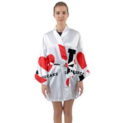 I love cheesecake Long Sleeve Satin Kimono