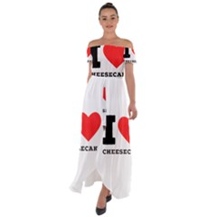 I love cheesecake Off Shoulder Open Front Chiffon Dress