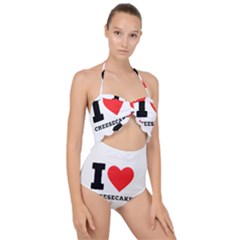 I love cheesecake Scallop Top Cut Out Swimsuit