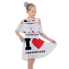 I love cheesecake Kids  Shoulder Cutout Chiffon Dress