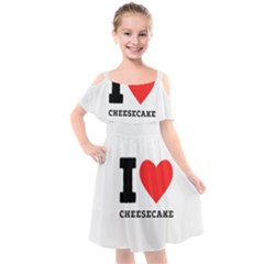 I love cheesecake Kids  Cut Out Shoulders Chiffon Dress