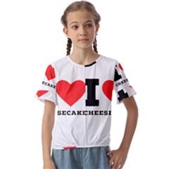 I love cheesecake Kids  Cuff Sleeve Scrunch Bottom Tee