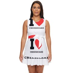 I love cheesecake Waist Tie Tier Mini Chiffon Dress