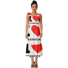 I love cheesecake Tie-Strap Tiered Midi Chiffon Dress