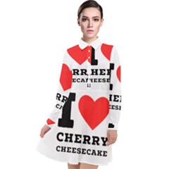 I Love Cherry Cheesecake Long Sleeve Chiffon Shirt Dress by ilovewhateva