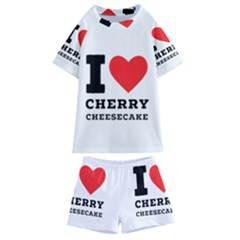 I Love Cherry Cheesecake Kids  Swim Tee And Shorts Set by ilovewhateva