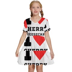 I Love Cherry Cheesecake Kids  Short Sleeve Tiered Mini Dress by ilovewhateva
