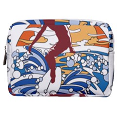 Beach Illustration Summer Beach Surf Waves Make Up Pouch (medium) by pakminggu