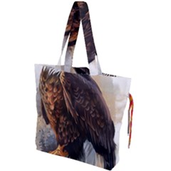 Eagle Art Eagle Watercolor Painting Bird Animal Drawstring Tote Bag by pakminggu