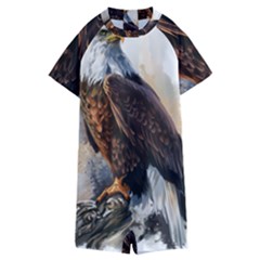 Eagle Art Eagle Watercolor Painting Bird Animal Kids  Boyleg Half Suit Swimwear by pakminggu