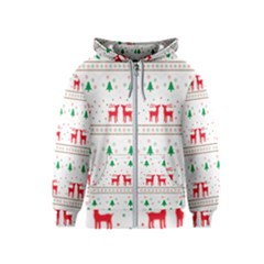 Red Green And Blue Christmas Themed Illustration Kids  Zipper Hoodie by pakminggu