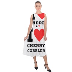 I Love Cherry Cobbler Midi Tie-back Chiffon Dress by ilovewhateva