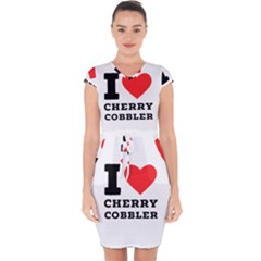 I Love Cherry Cobbler Capsleeve Drawstring Dress  by ilovewhateva