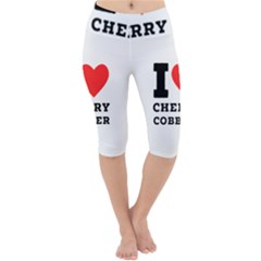 I Love Cherry Cobbler Lightweight Velour Cropped Yoga Leggings by ilovewhateva