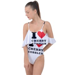 I Love Cherry Cobbler Drape Piece Swimsuit by ilovewhateva