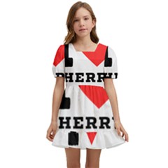 I Love Cherry Cobbler Kids  Short Sleeve Dolly Dress by ilovewhateva