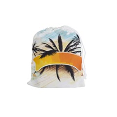 Hawaii Beach Summer Drawstring Pouch (medium)