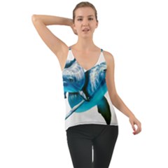 Two Dolphins Art Atlantic Dolphin Painting Animal Marine Mammal Chiffon Cami by pakminggu