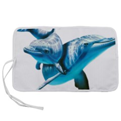 Two Dolphins Art Atlantic Dolphin Painting Animal Marine Mammal Pen Storage Case (s) by pakminggu