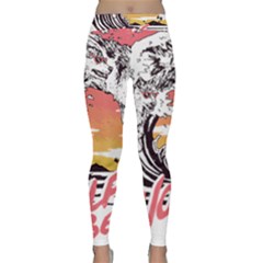 Gray Wolf Beach Waves A Wolf Animal Retro Classic Yoga Leggings by pakminggu