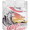 Gray Wolf Beach Waves A Wolf Animal Retro Duvet Cover Double Side (California King Size) View2