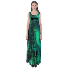 Aurora Northern Lights Celestial Magical Astronomy Empire Waist Maxi Dress by pakminggu