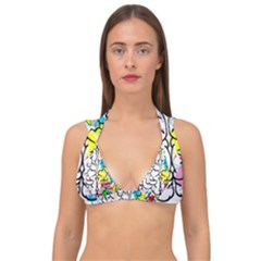 Brain Left Logic Language Science Double Strap Halter Bikini Top by pakminggu