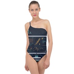 Remote Work Work From Home Online Work Classic One Shoulder Swimsuit