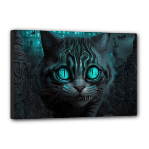 Angry Cat Fantasy Canvas 18  X 12  (stretched)