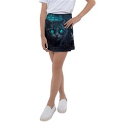 Angry Cat Fantasy Kids  Tennis Skirt by pakminggu