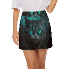 Angry Cat Fantasy Mini Front Wrap Skirt