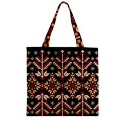 Vector Illustration Of Ukrainian Folk Seamless Pattern Ethnic Ornament Border Element Traditional Zipper Grocery Tote Bag