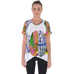 Brain Cerebrum Biology Abstract Cut Out Side Drop Tee