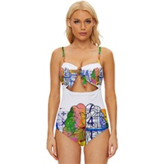 Brain Cerebrum Biology Abstract Knot Front One-piece Swimsuit by pakminggu